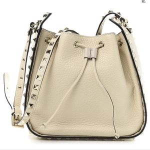 Valentino Rockstudded small bucked bag - ivory